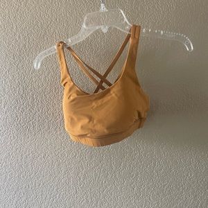 Lulu lemons MUSTARD colour sports bra with crossed back- size 4